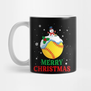 Merry Christmas Softball Xmas Gift Mug